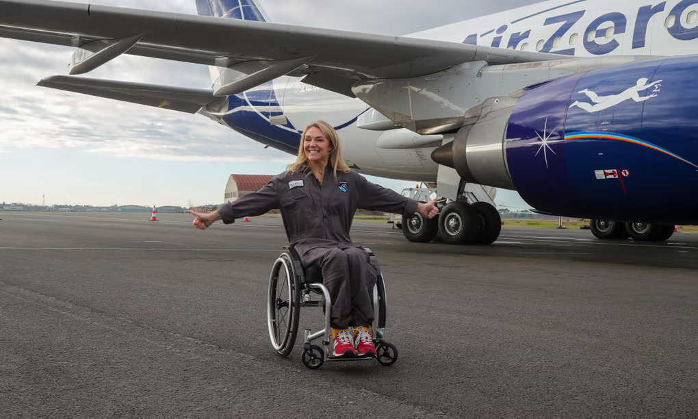 Sophie Morgan in front of Aircraft